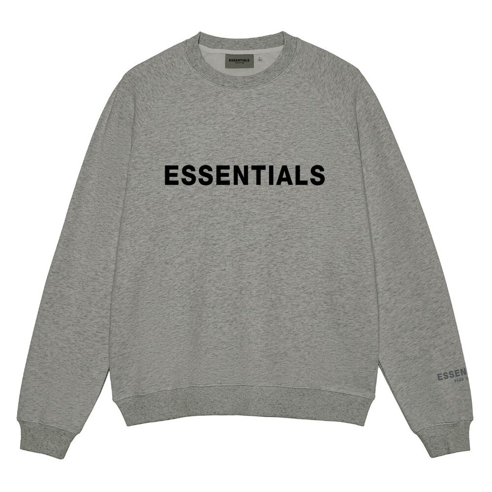 Fear of God Essentials Silicone Letter Crew Neck Pullover Sweatshirt